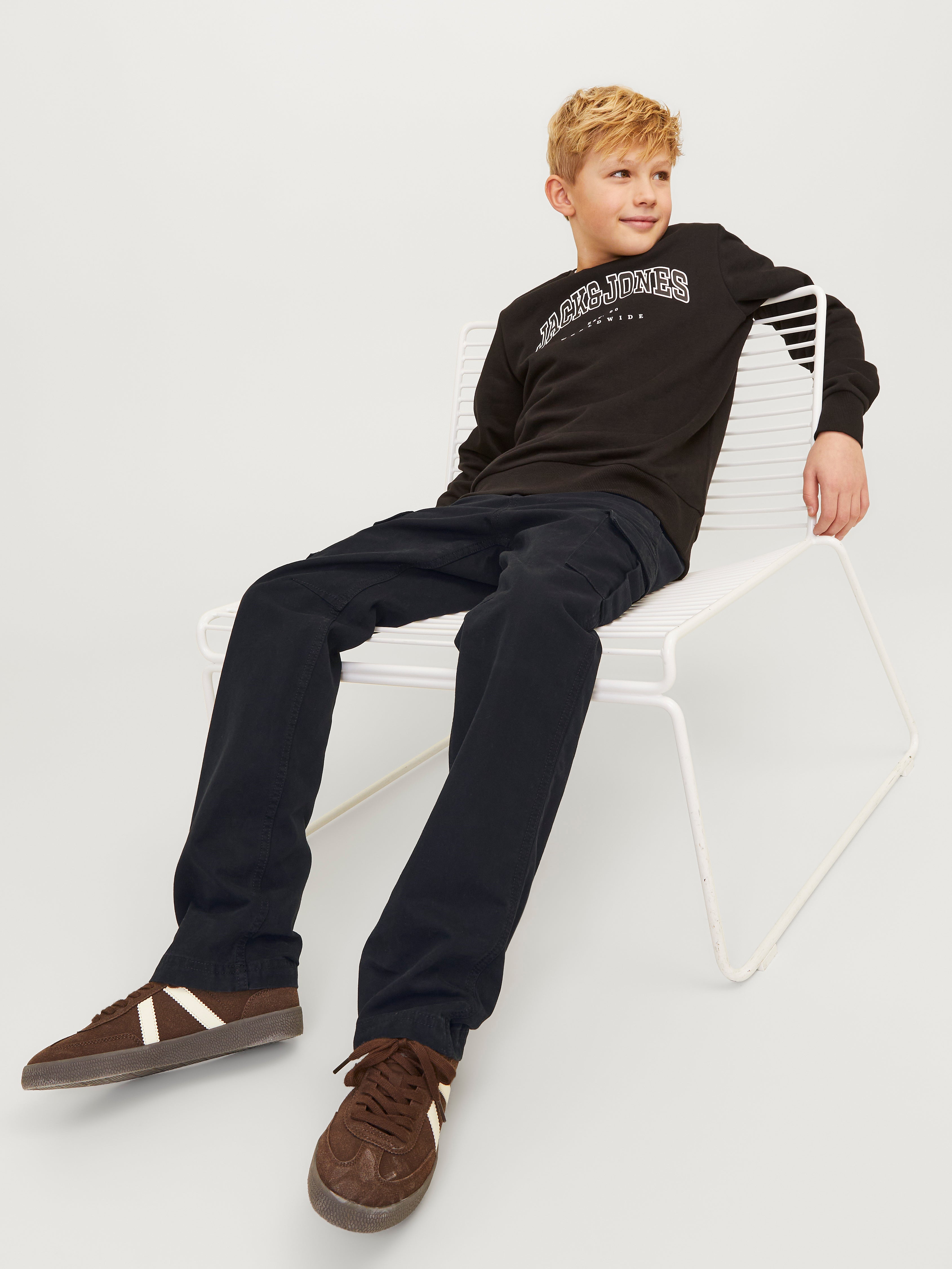 Wide-Leg Fit Mid rise Folded hems Junior Cargo Pants | Jack & Jones