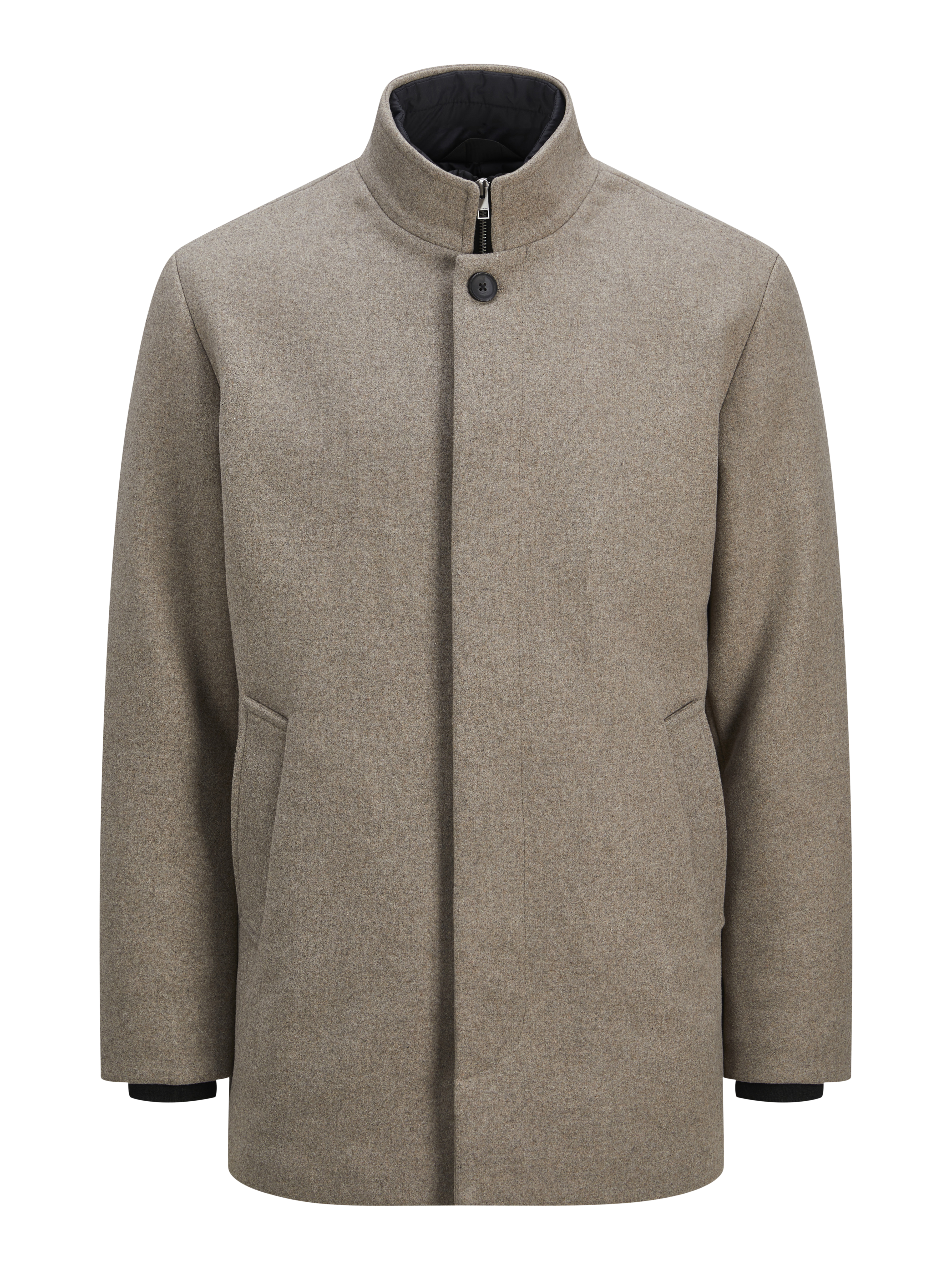 Regular Fit High stand-up collar Coat | Medium Grey | Jack & Jones®