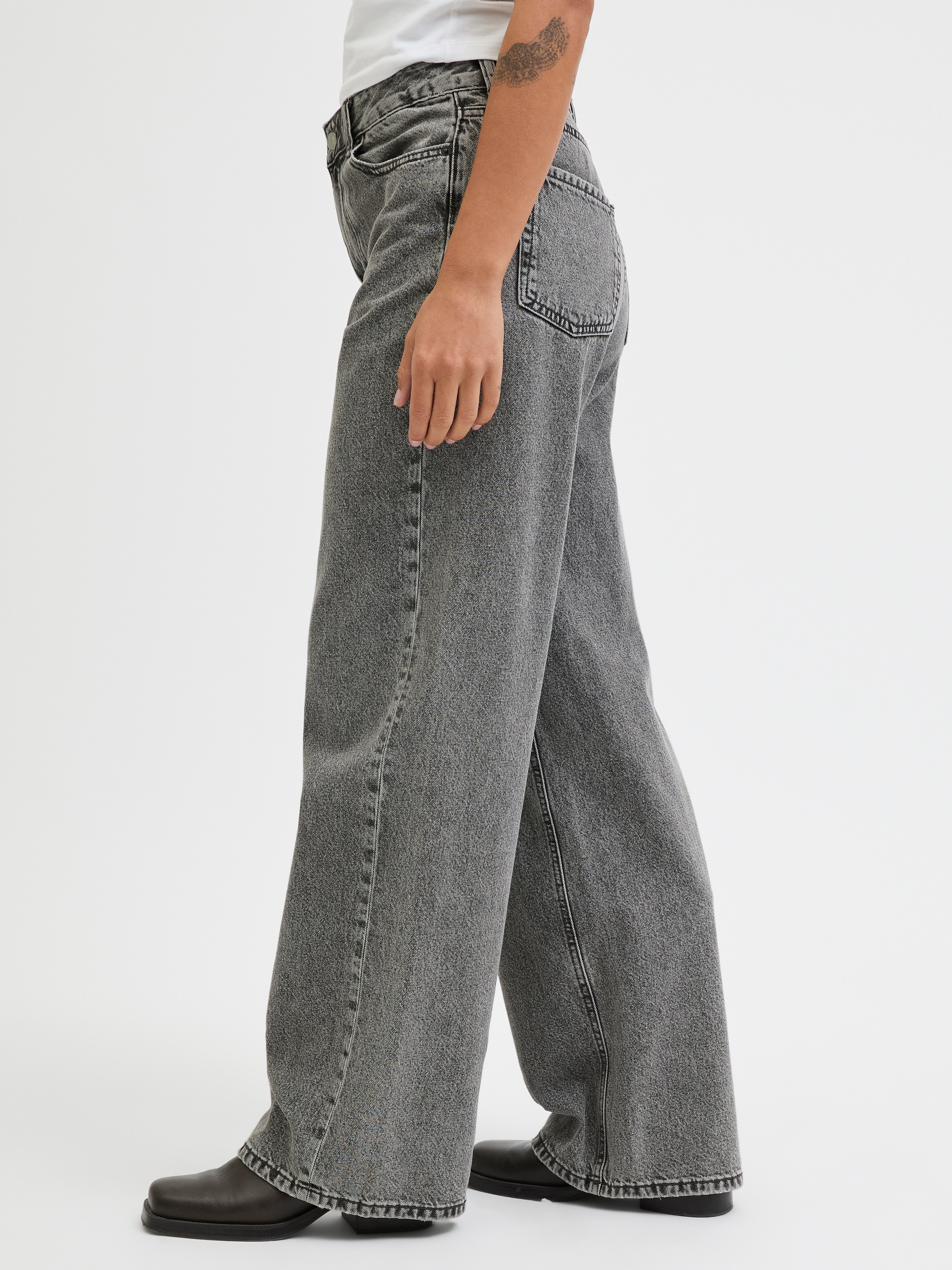 TOKYO High-Rise Wide Leg Fit Jeans | Medium Grey | Jack & Jones®