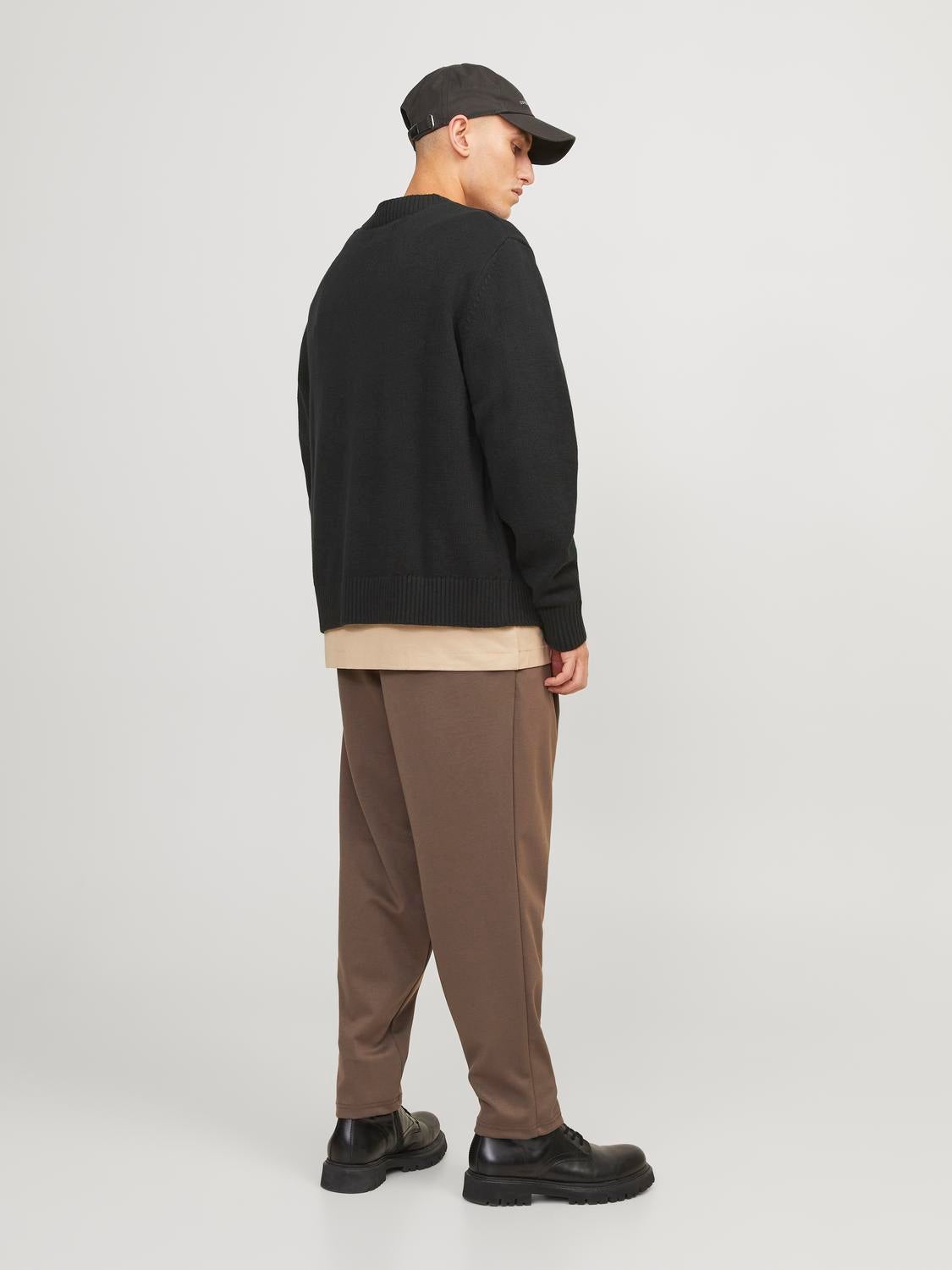 Wide Fit V-Neck Knit Cardigan | Black | Jack & Jones® Wide Fit V-Neck Knit Cardigan | Black | Jack & Jones®