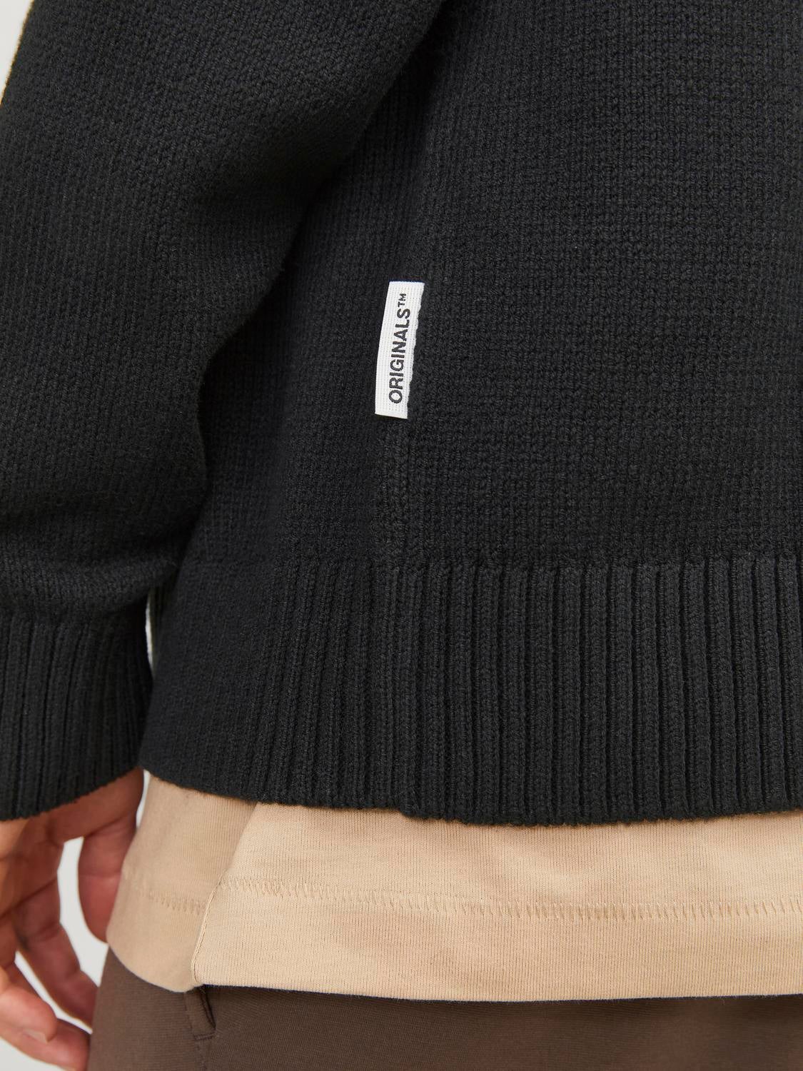 Wide Fit V-Neck Knit Cardigan | Black | Jack & Jones® Wide Fit V-Neck Knit Cardigan | Black | Jack & Jones®