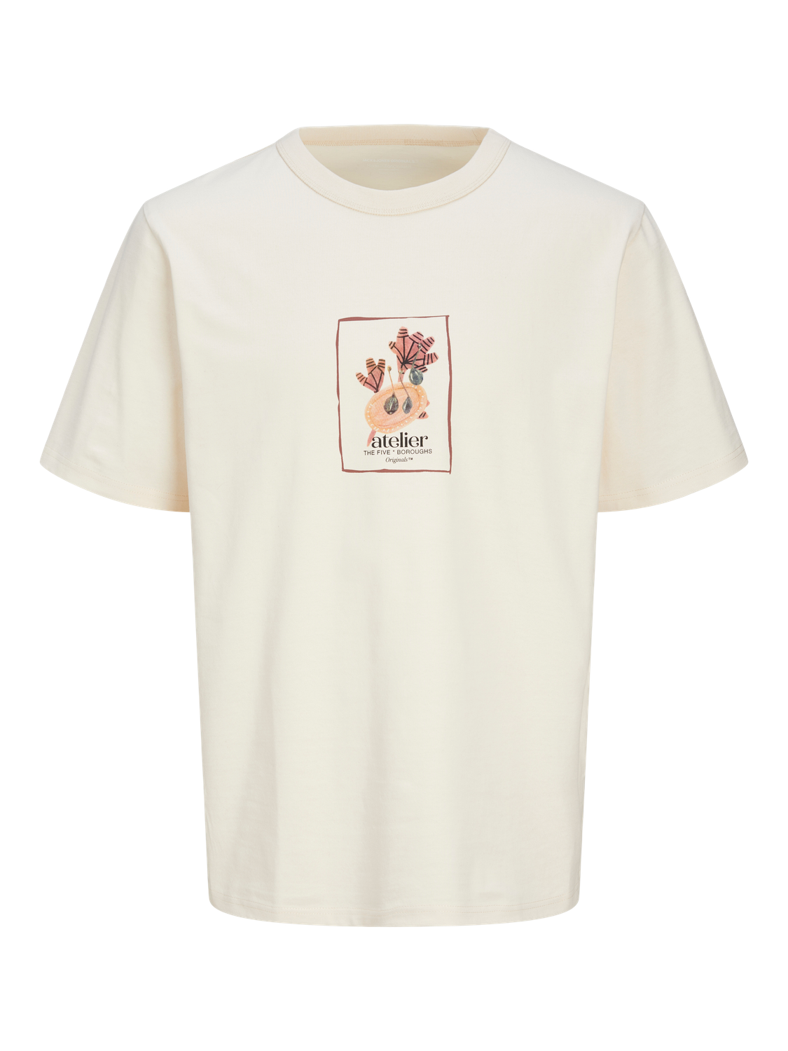 Jack & Jones Loose Fit Crew neck T-Shirt -Buttercream - 12262506