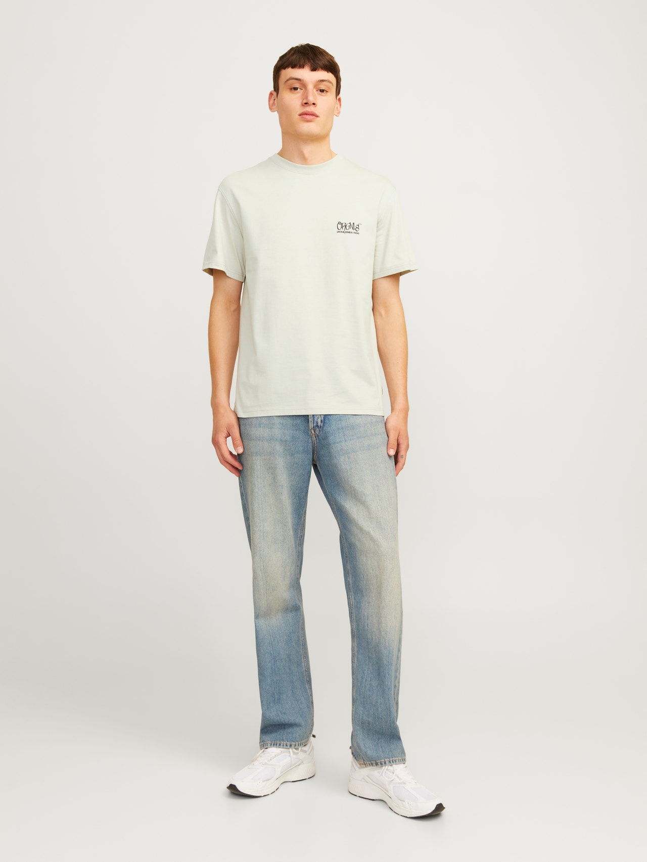 Jack & Jones Relaxed Fit Crew neck T-Shirt -Mineral Gray - 12262673