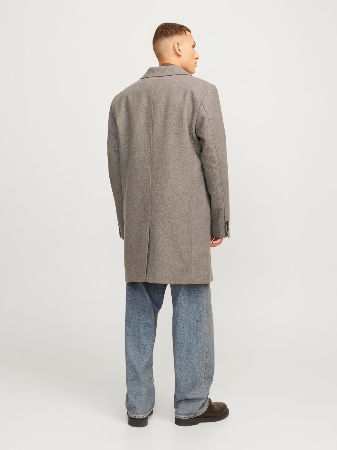 Regular Fit Spread collar Coat | Medium Grey | Jack & Jones®