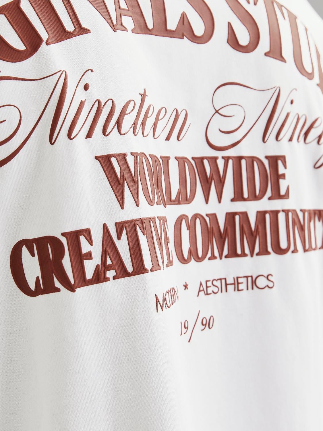 Wide Fit Crew neck T-Shirt | White | Jack & Jones®