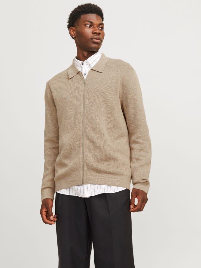 Cardigan Jack & Jones Premium | Coupe Relax, Imprimé All Over | Composition Mixte Coton, Acrylique, Polyester