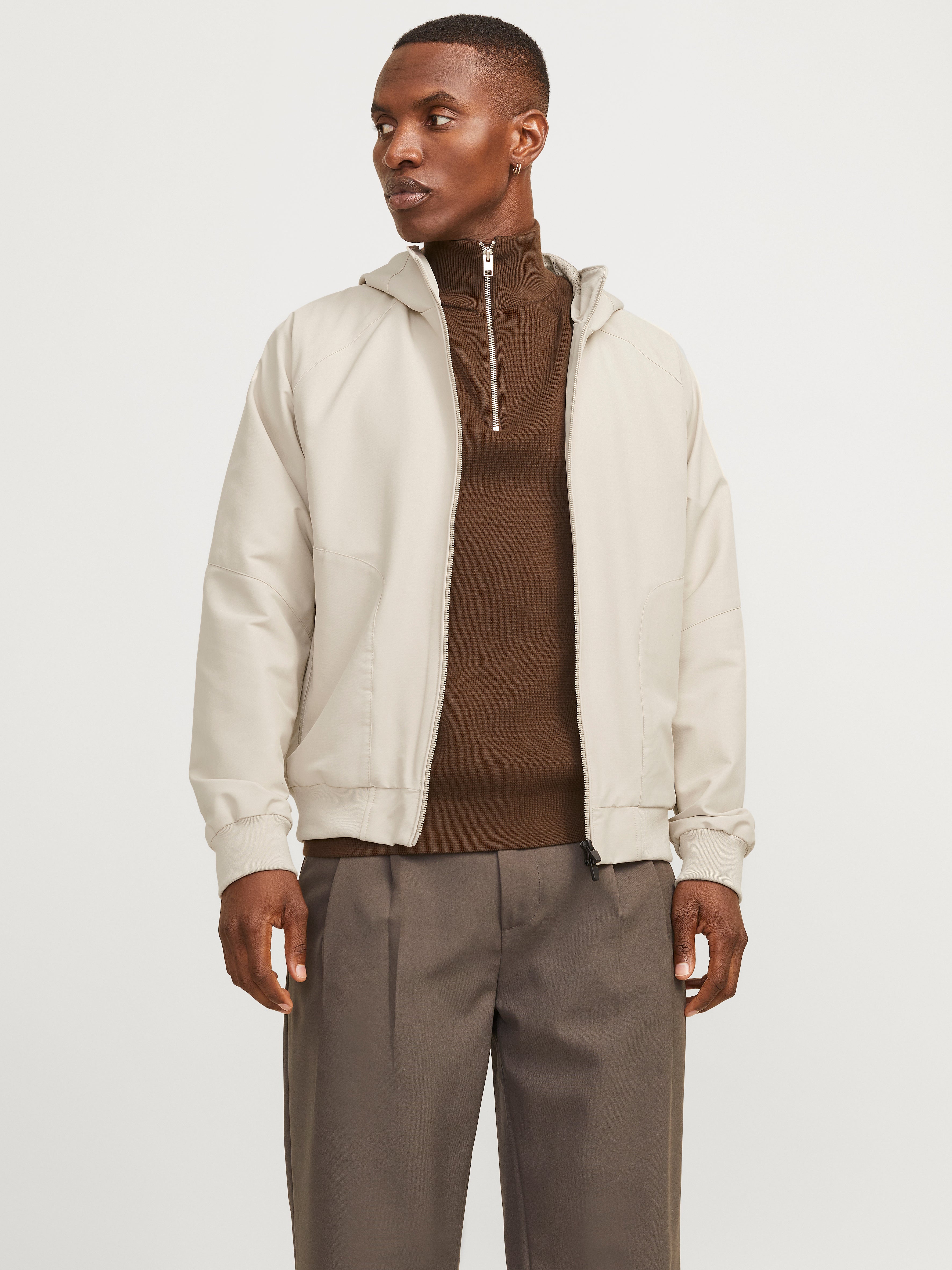 Hooded Bomber Jacket | Light Grey | Jack & Jones®