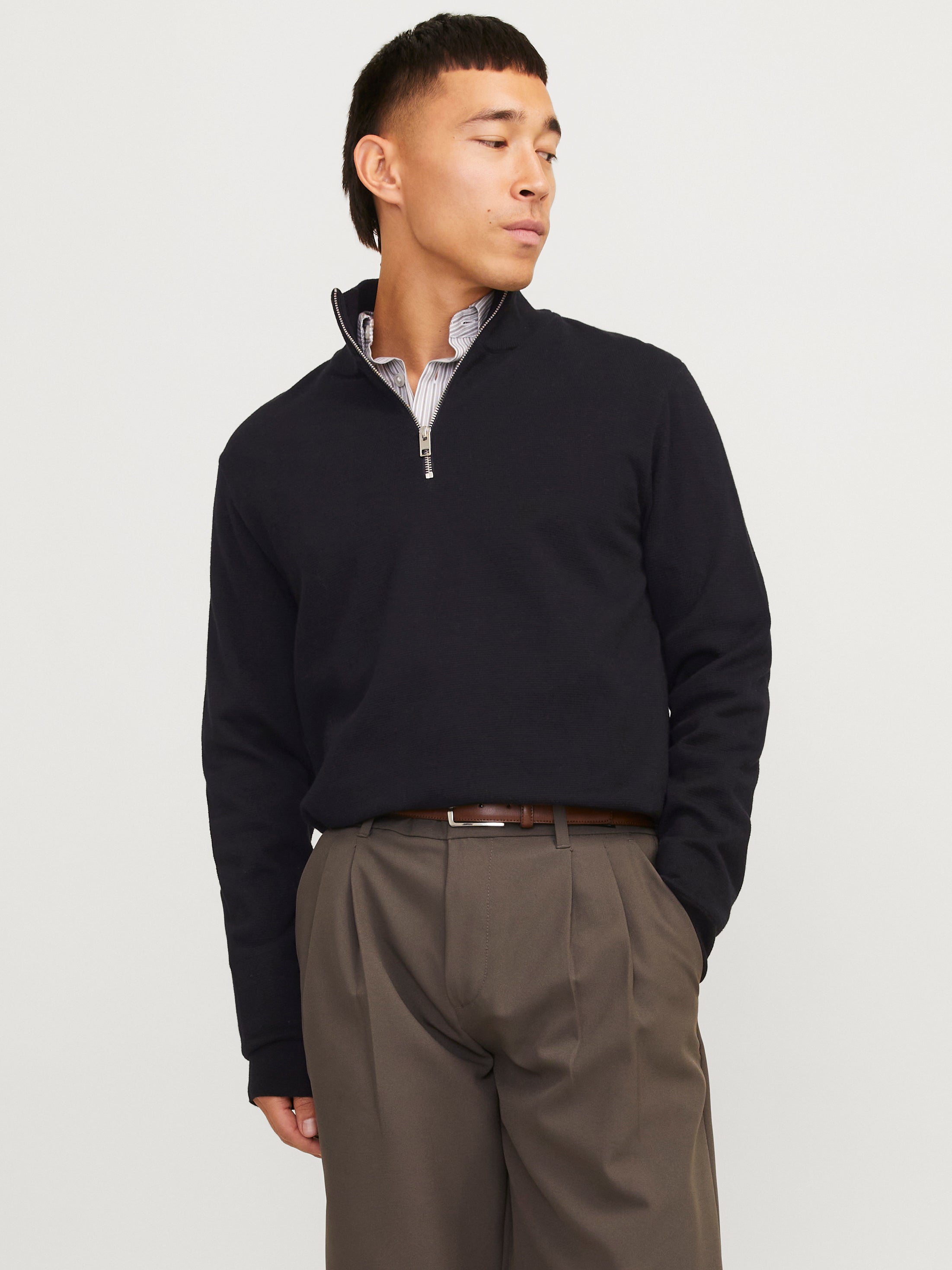 Half-zip Sweater | Black | Jack & Jones® Half-zip Sweater | Black | Jack & Jones®
