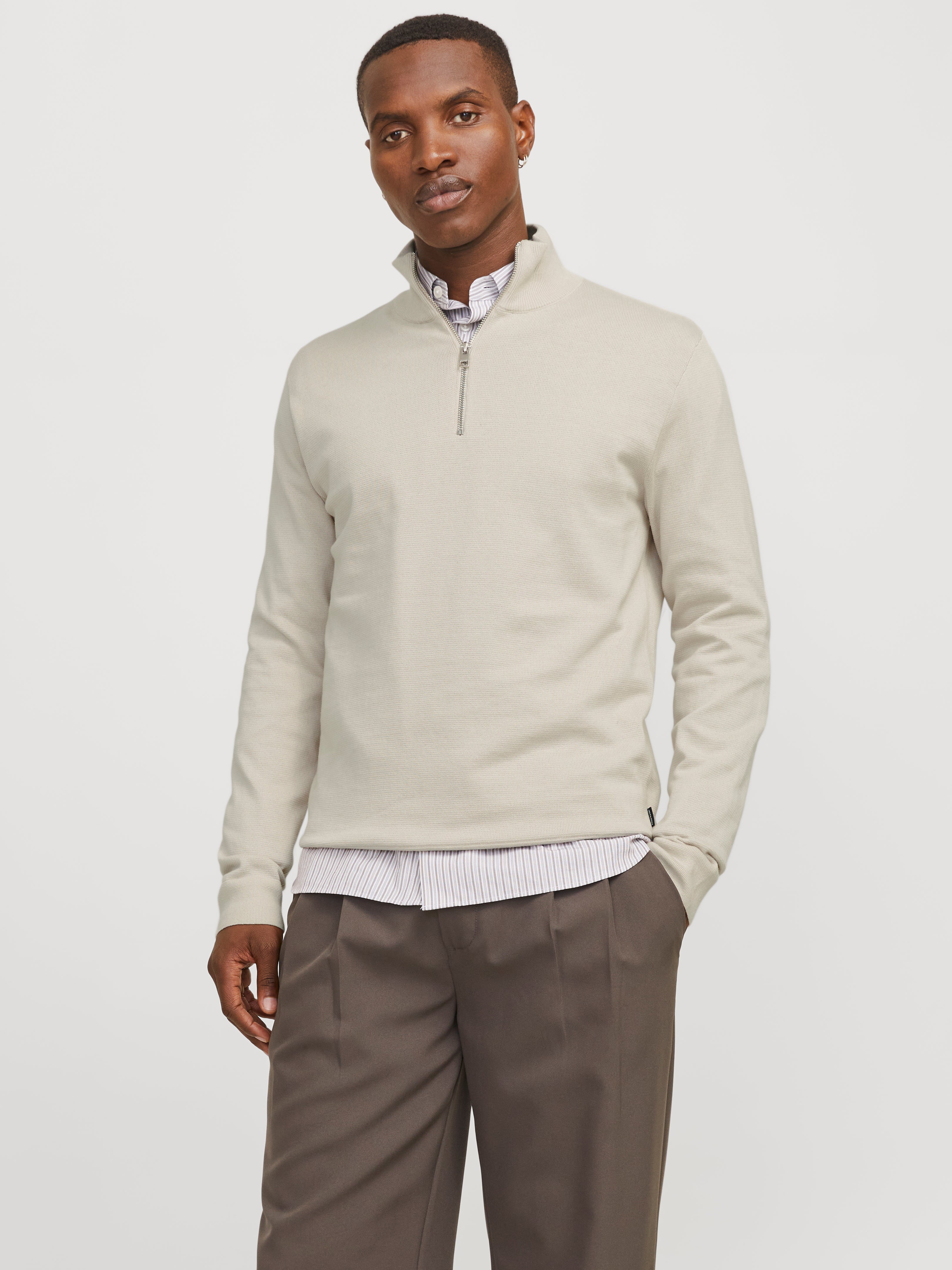 Half-zip Sweater | Light Grey | Jack & Jones®