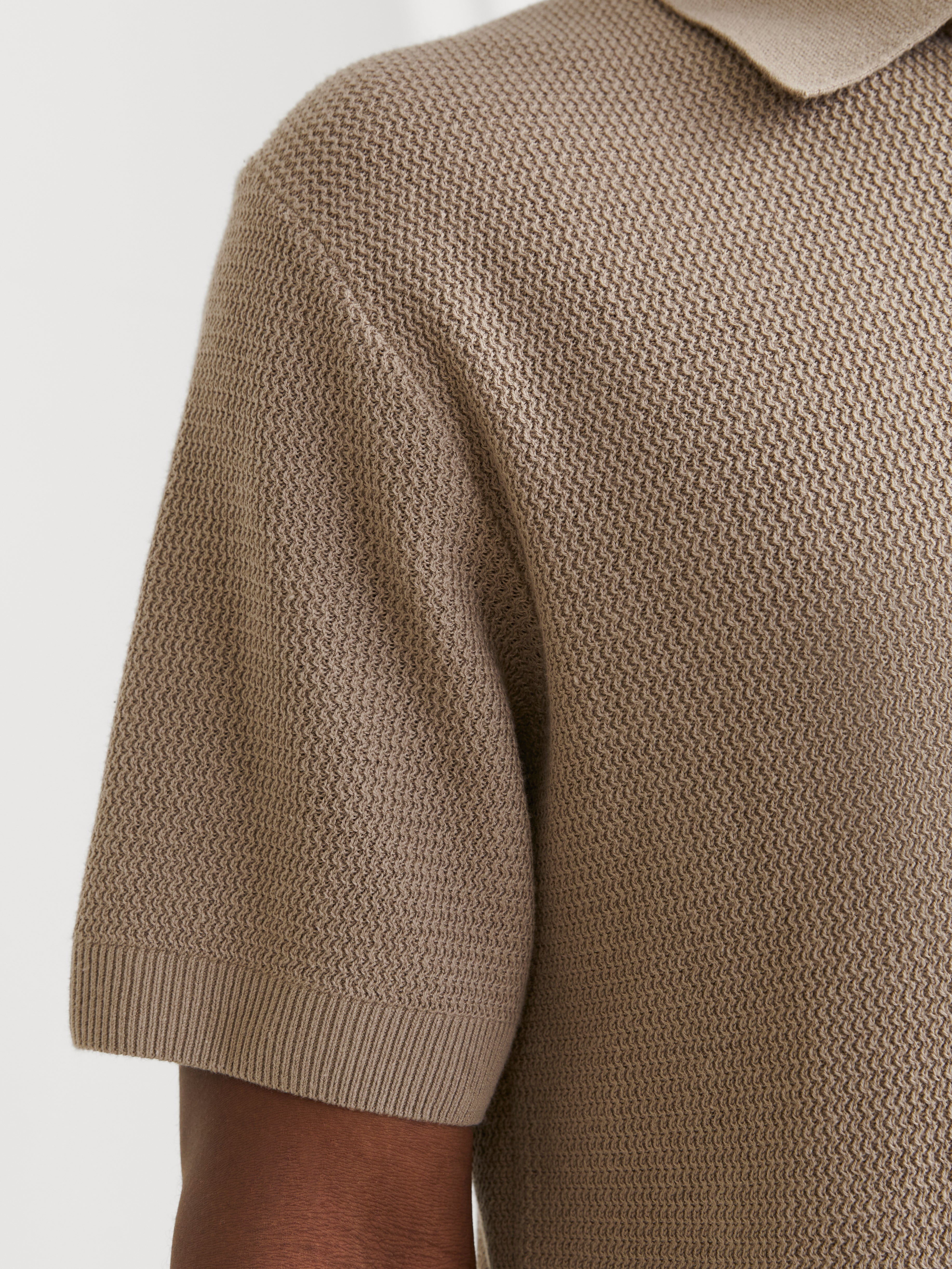 Regular Fit Knitted Polo | Medium Grey | Jack & Jones®