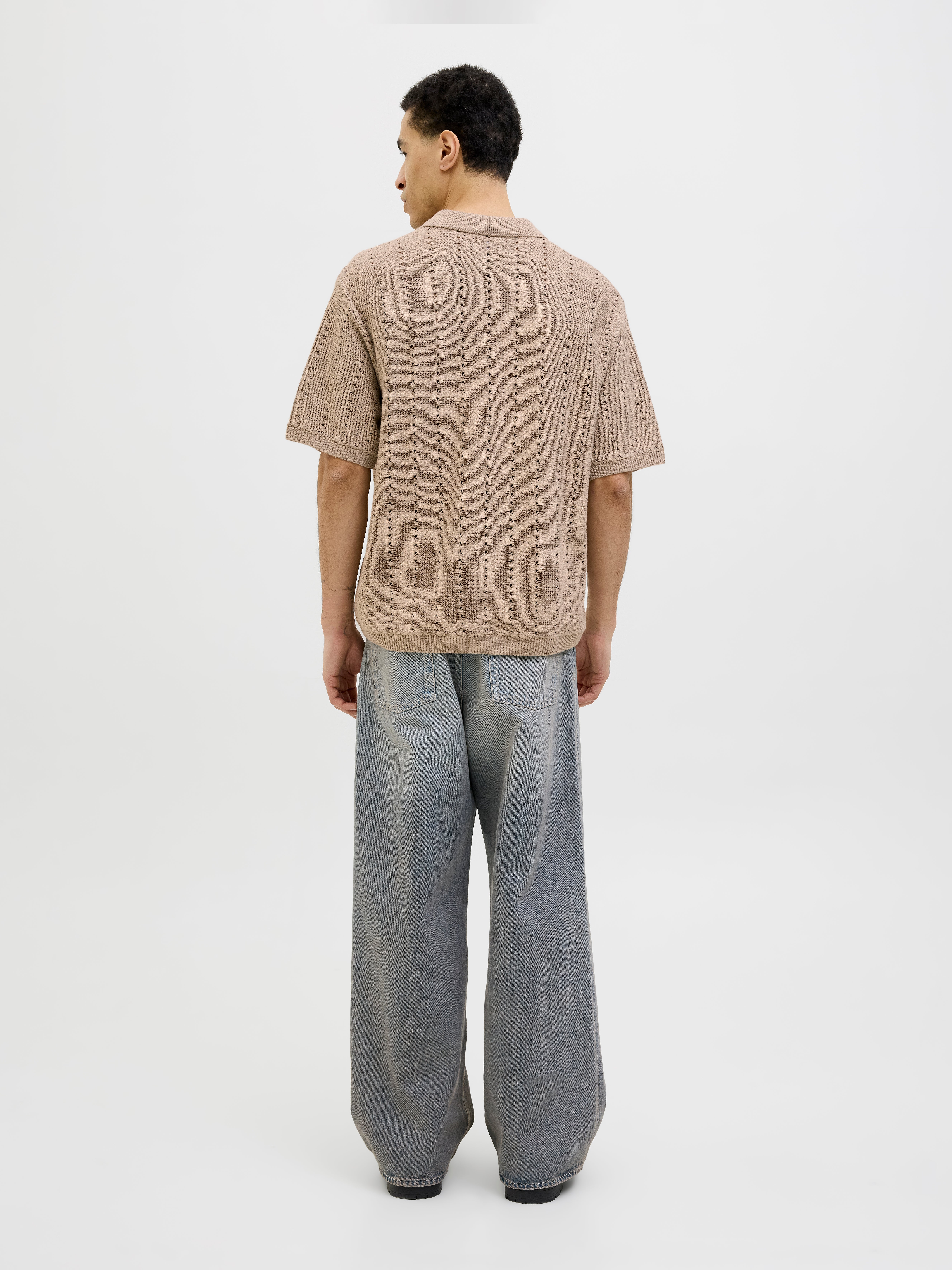 Loose Fit Knitted Polo | Beige | Jack & Jones®