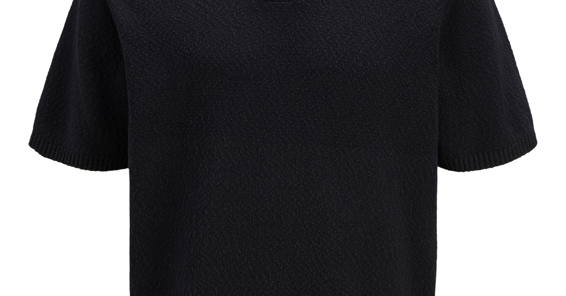 【新品未使用】MY_ BEARD SHORT POLO KNIT[BLACK] MY___マイBEARD SHORT POLO KNIT