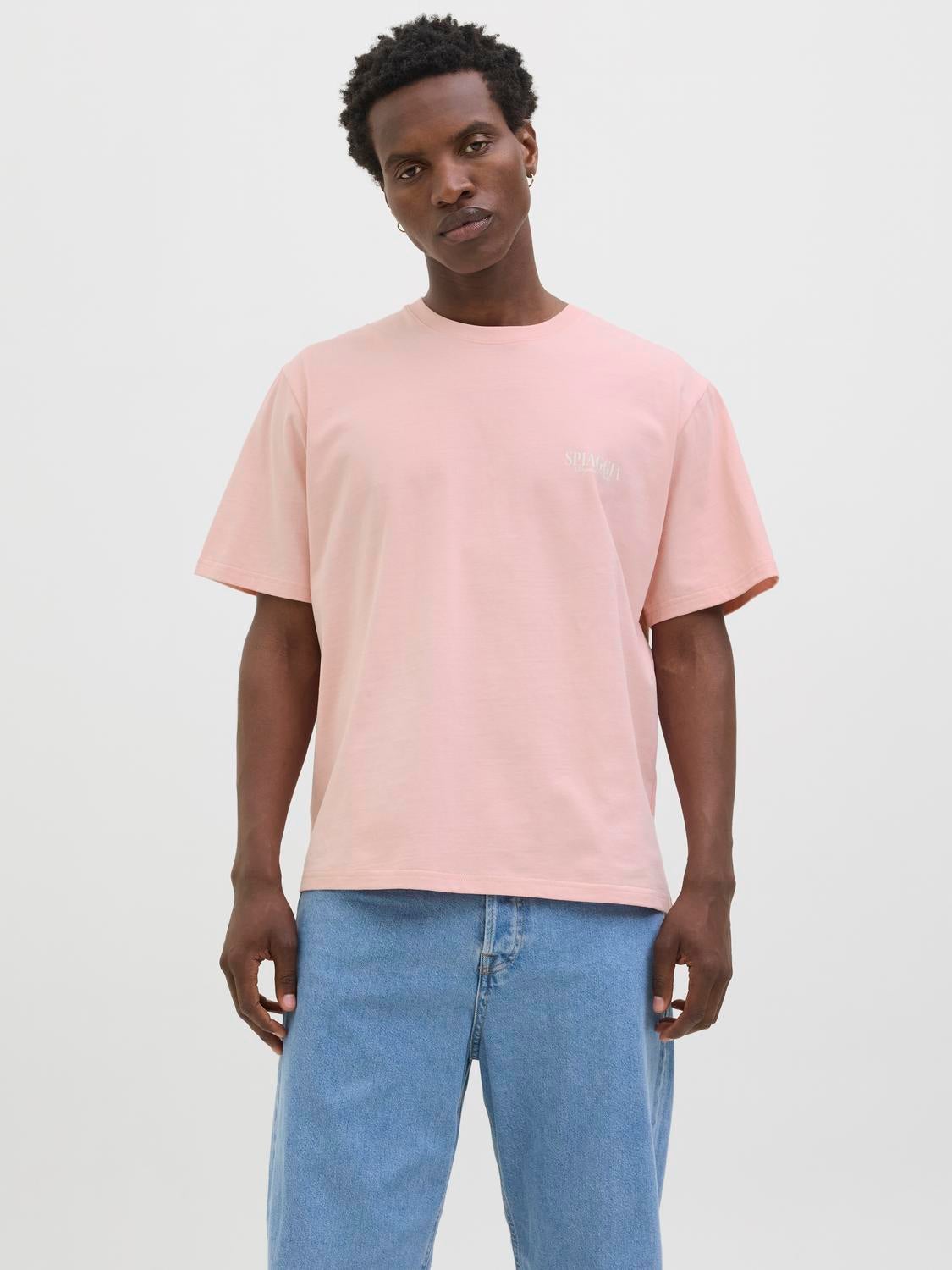 Loose Fit Crew neck T-Shirt | Light Red | Jack & Jones®