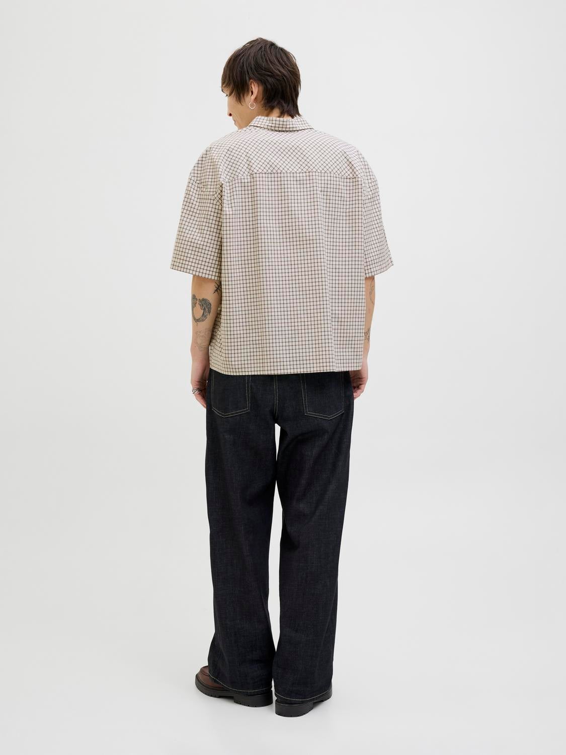 xsサイズ【ADRER】over size shirt parker Relaxed Fit Short-Sleeve Shirt | Black | Jack & Jones®