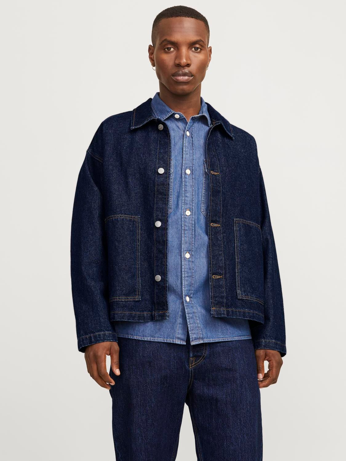 Boxy Cropped Denim jacket | Dark Blue | Jack & Jones®