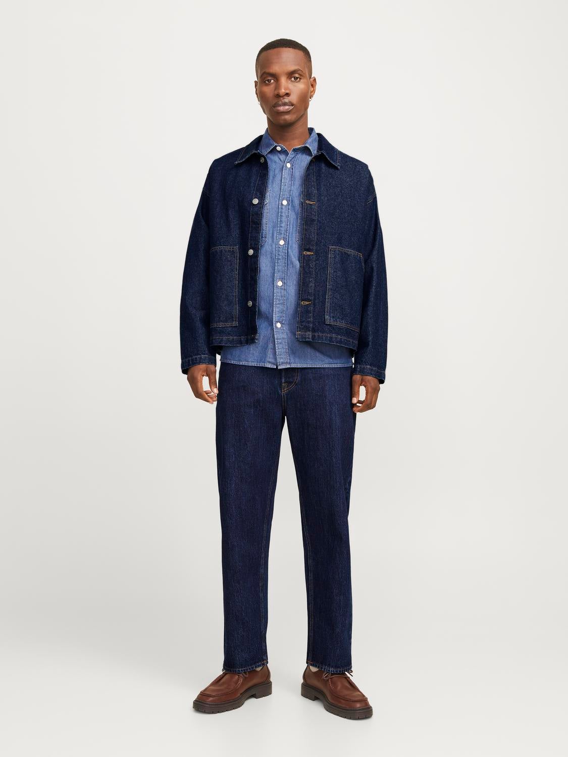 Boxy Cropped Denim jacket | Dark Blue | Jack & Jones®