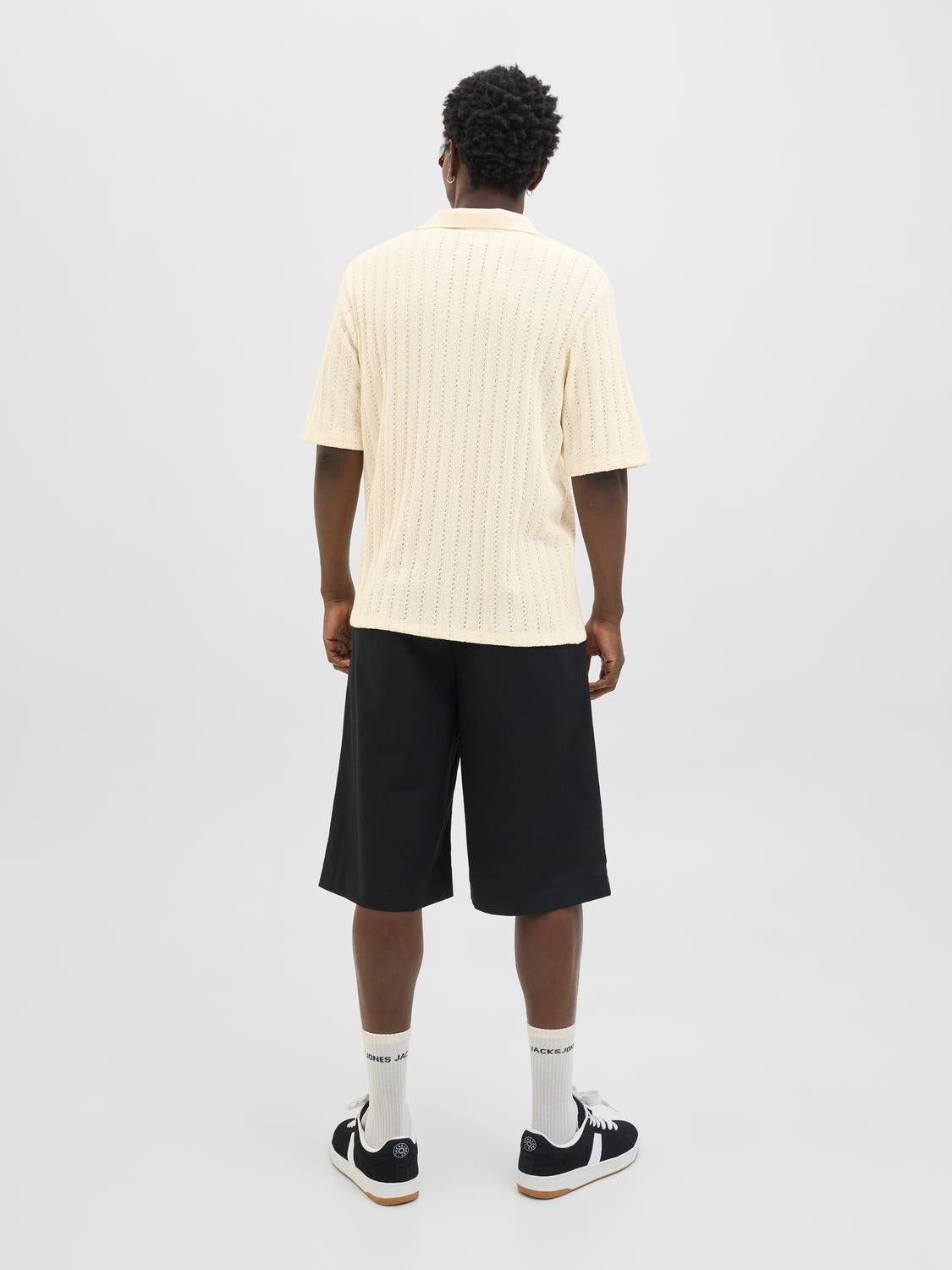 トップス loose dual yarn dry polo Loose Fit Knitted Polo | Black | Jack & Jones®