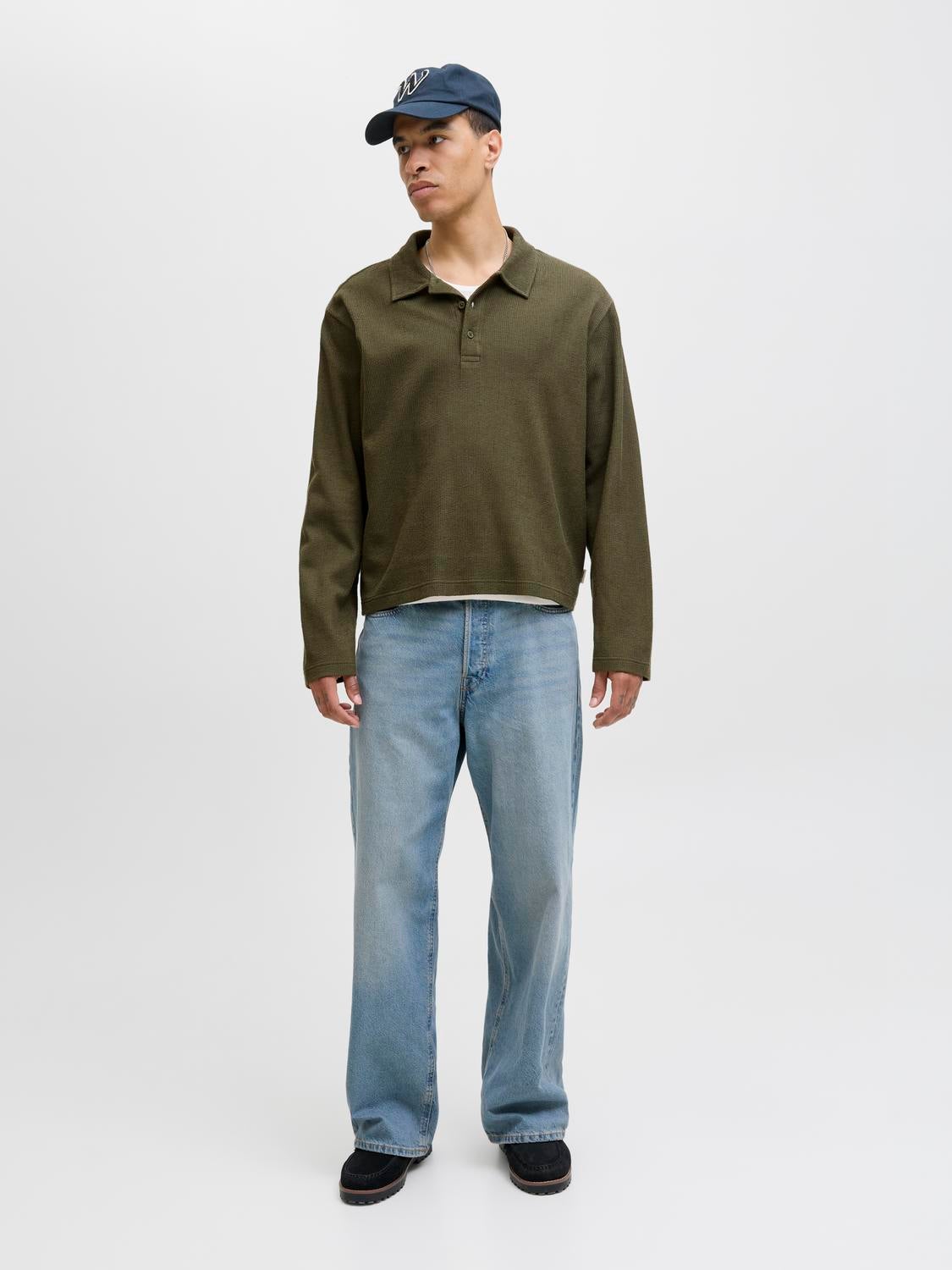 Loose Fit Polo Set sleeves Sweatshirt | Jack & Jones