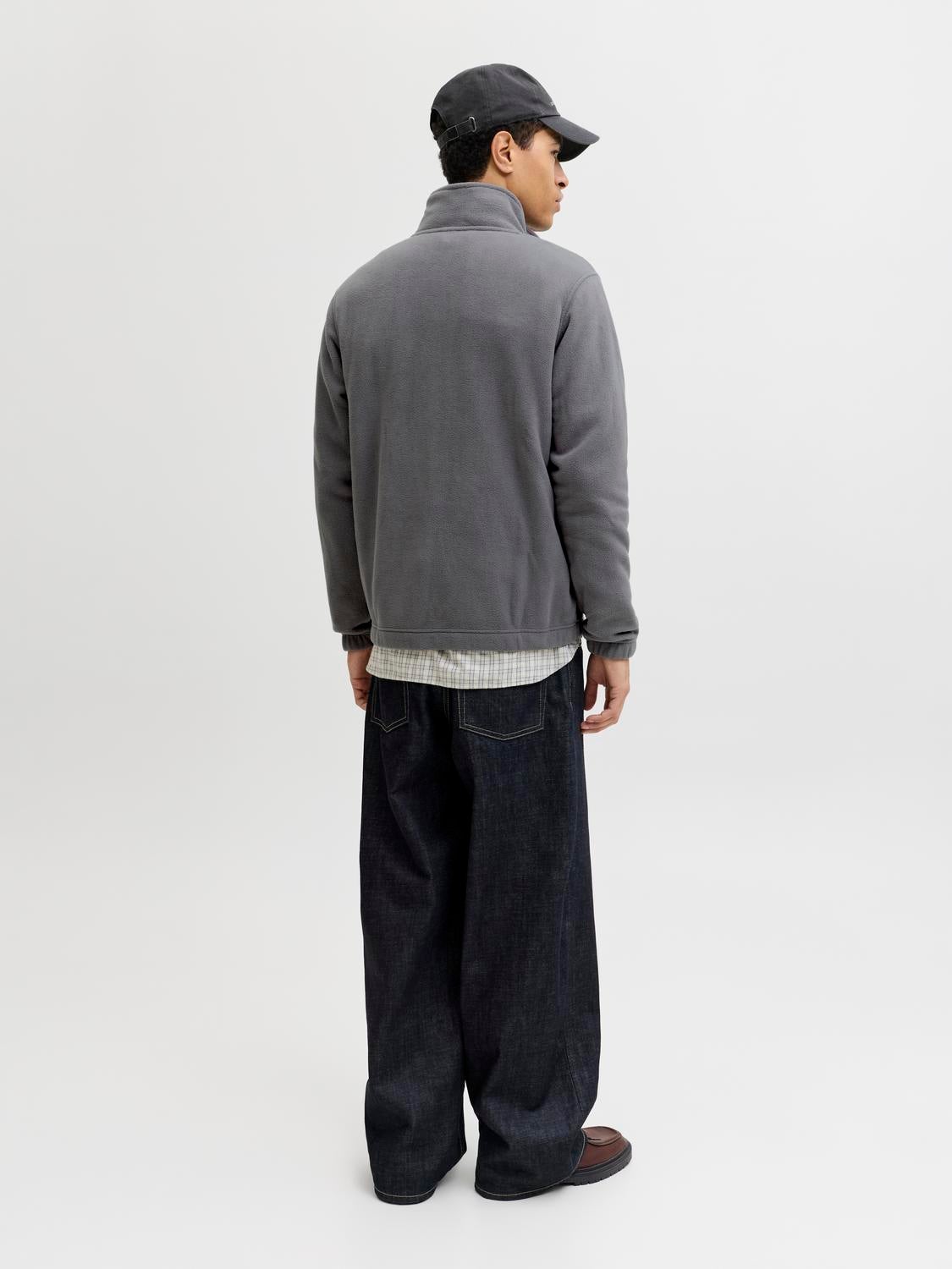 Relaxed Fit High neck Sweatshirt | Dark Grey | Jack & Jones®