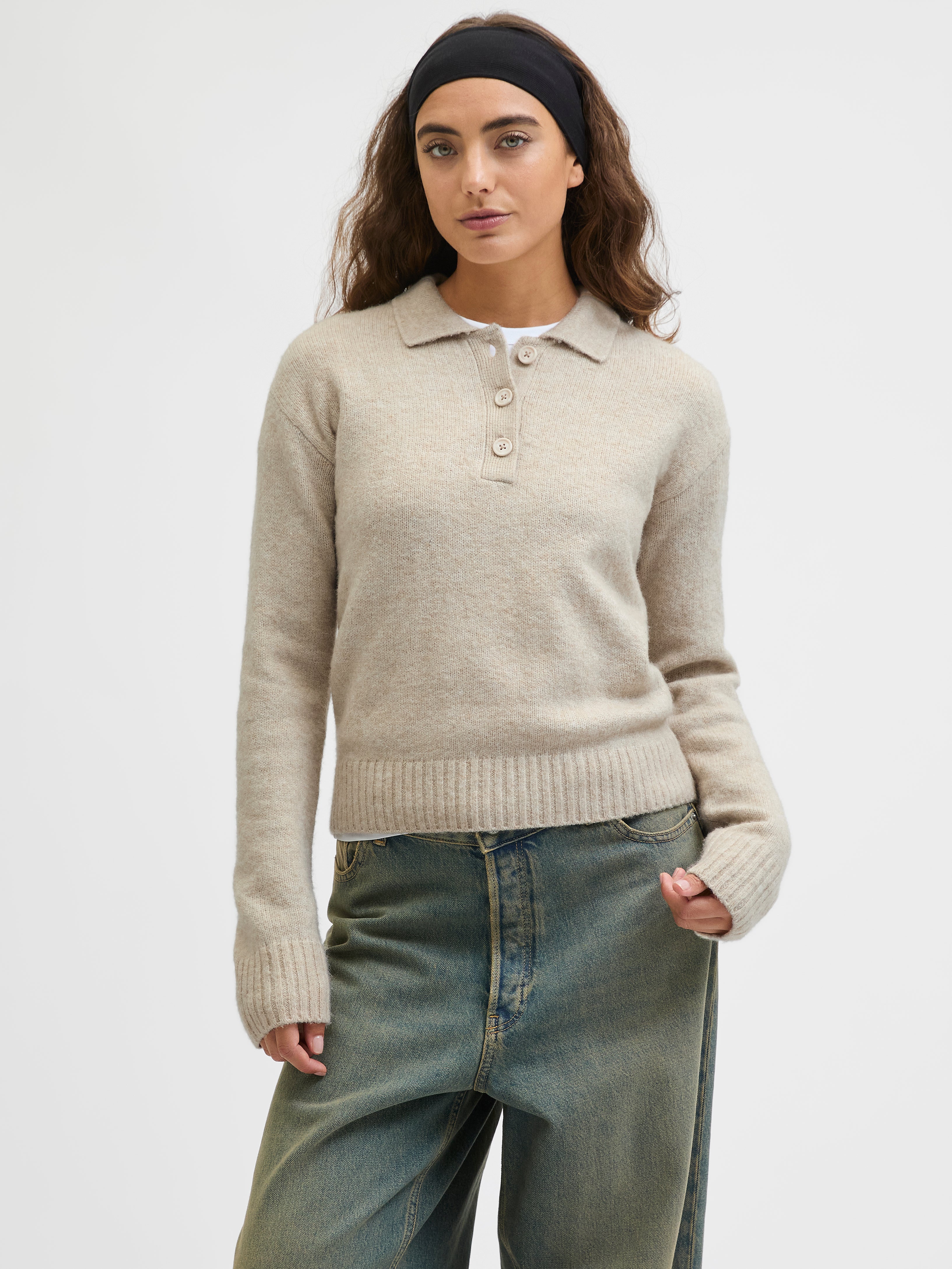 Loose Fit Polo Ribbed cuffs Knitted Polo-Shirt | Jack & Jones®