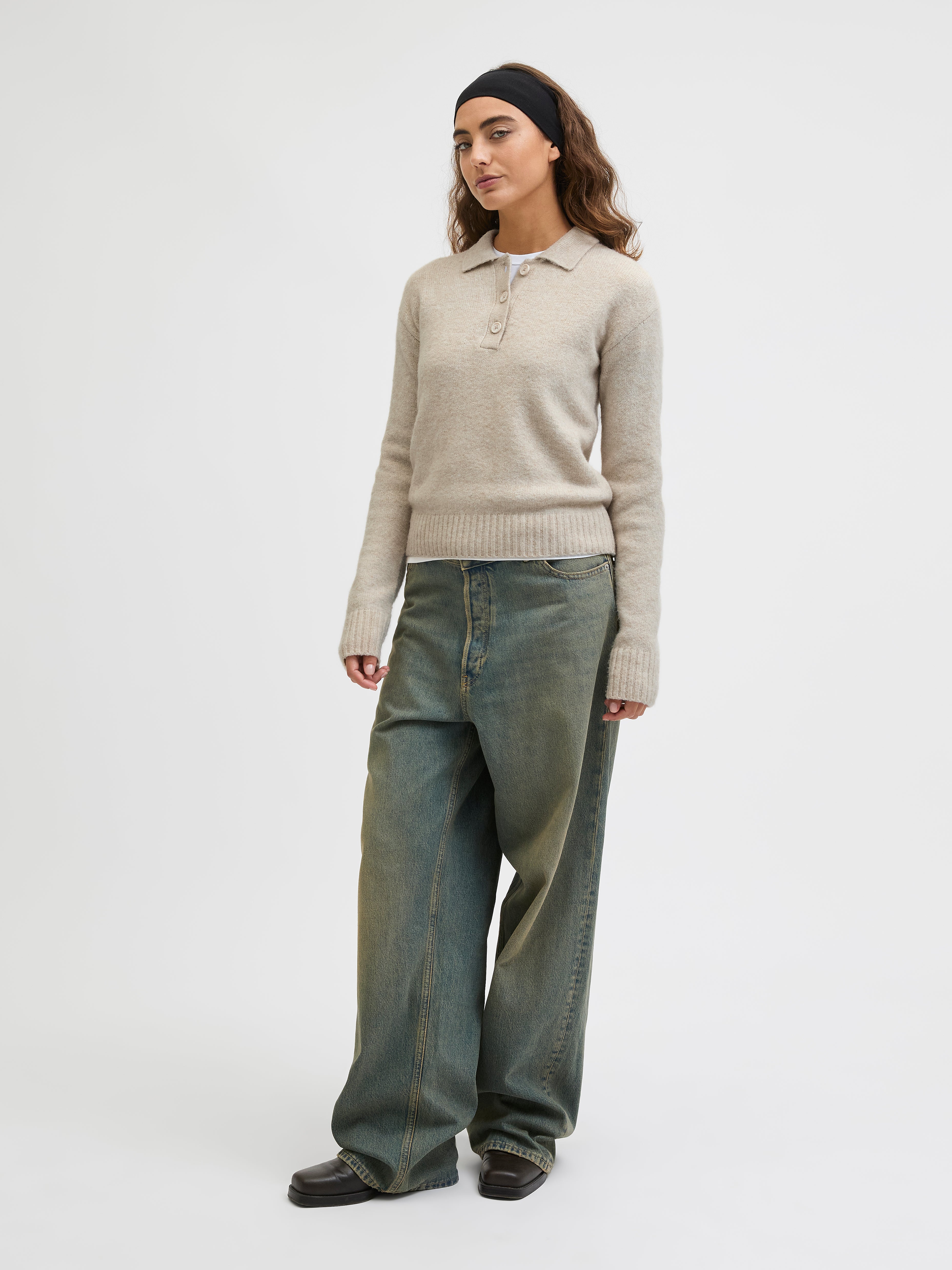 Loose Fit Polo Ribbed cuffs Knitted Polo-Shirt | Jack & Jones®