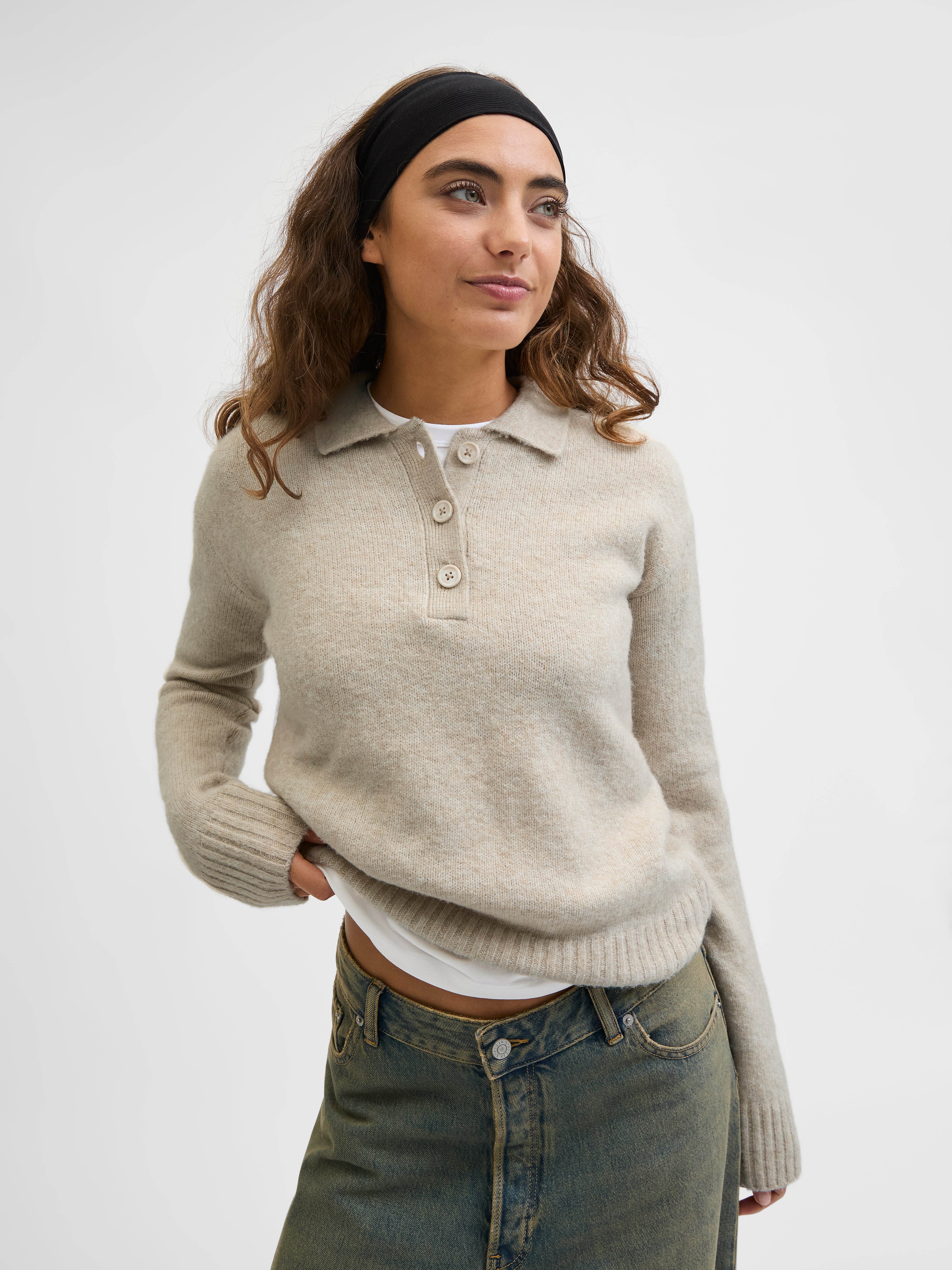 Loose Fit Polo Ribbed cuffs Knitted Polo-Shirt | Jack & Jones®