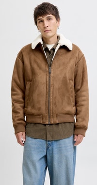 JACK & JONES Veste en Cuir Vestes Col Italien Chocolate Brown S Chocolate Brown S