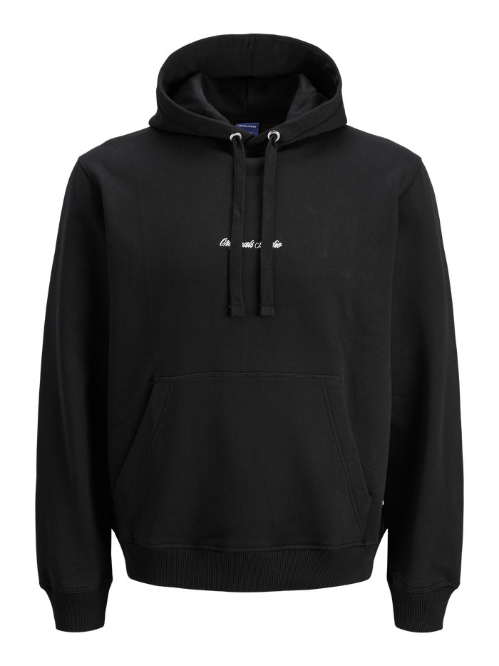 Relaxed Fit Hoodie | Black | Jack & Jones® Relaxed Fit Hoodie | Black | Jack & Jones®