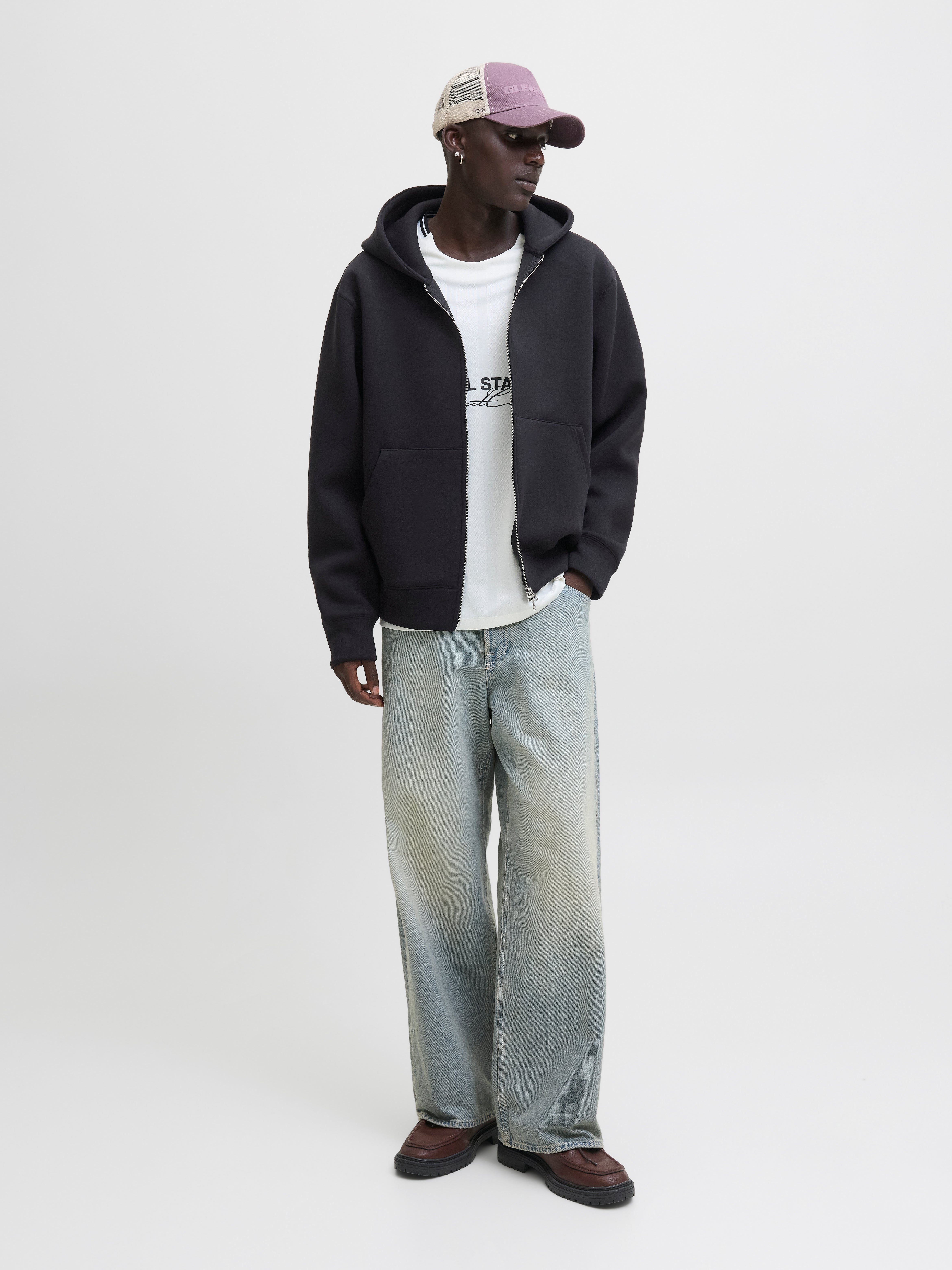 Loose Fit Zip-Up Hoodie | Jack & Jones