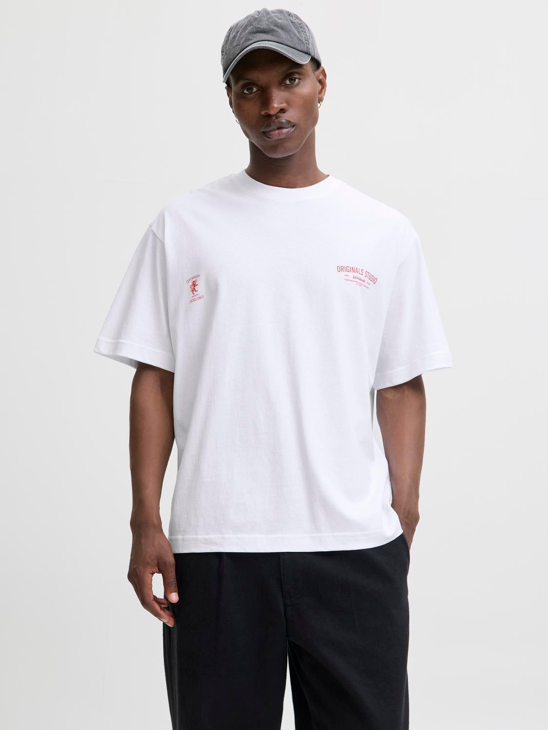 Jack & Jones Originals - Oversize Fit T-shirt - Male - White...