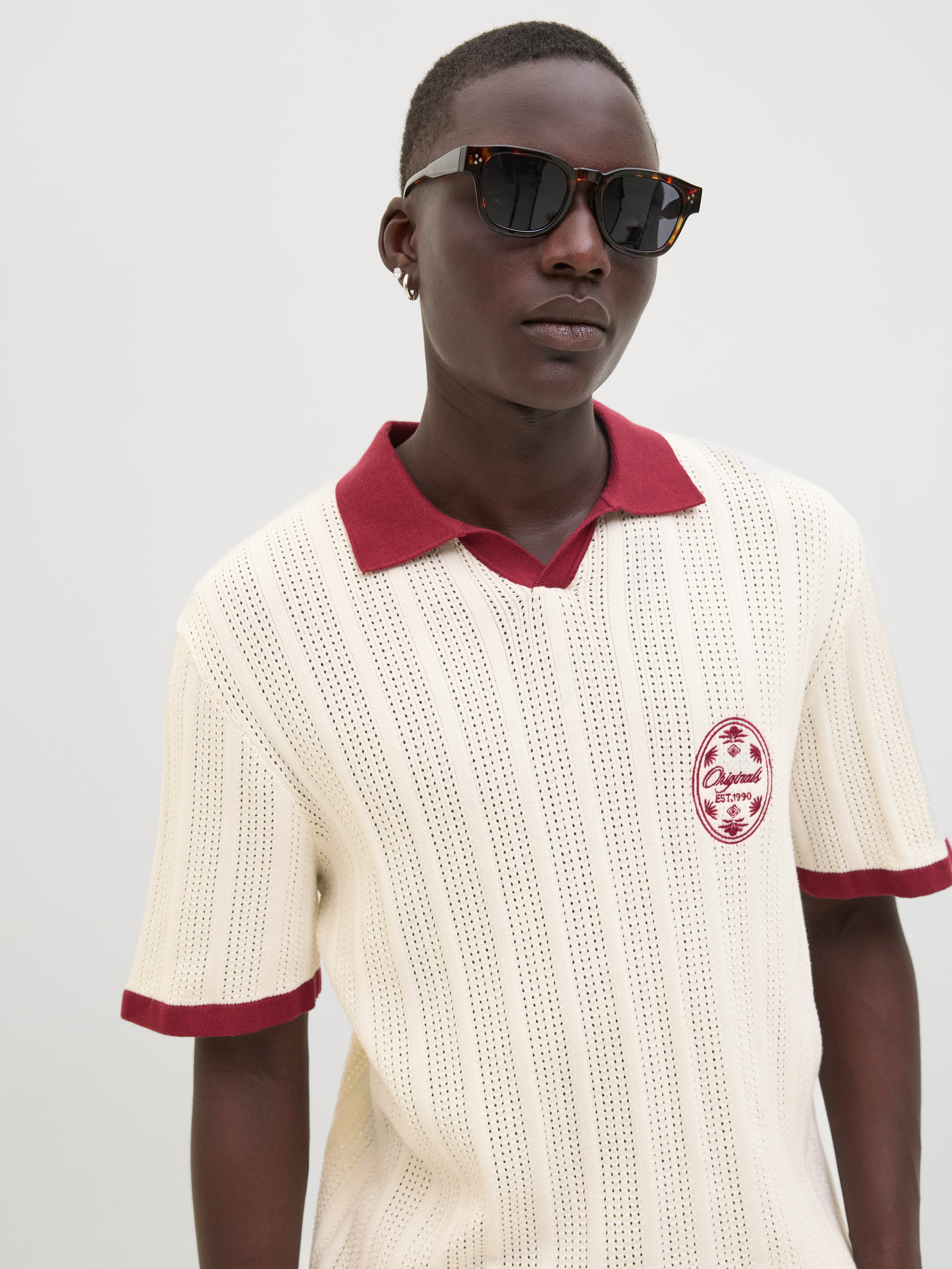 Polo en maille Coupe décontractée Épaules tombantes | Jack & Jones