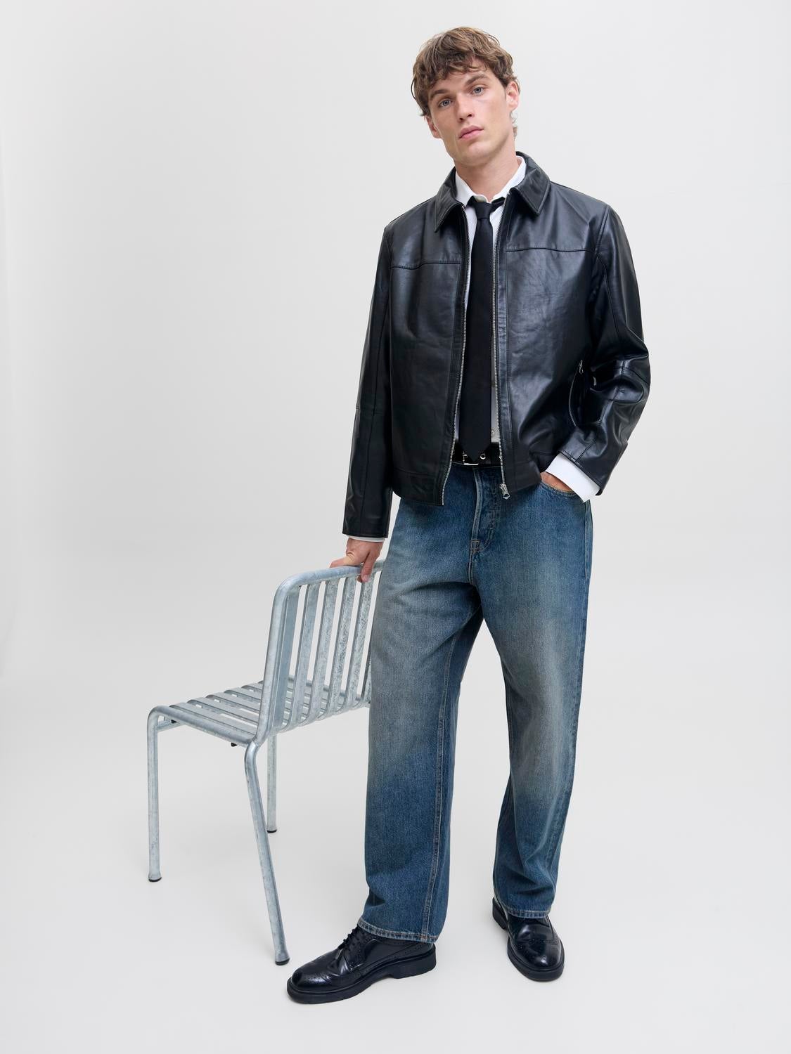 TOKYO High-Rise Wide Leg Fit Jeans | Dark Blue | Jack & Jones®