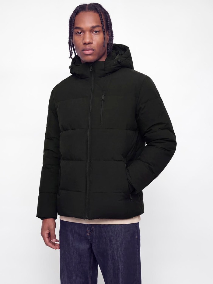 Jones Tile Adjustable hood Puffer jacket | Black | Jack & Jones®