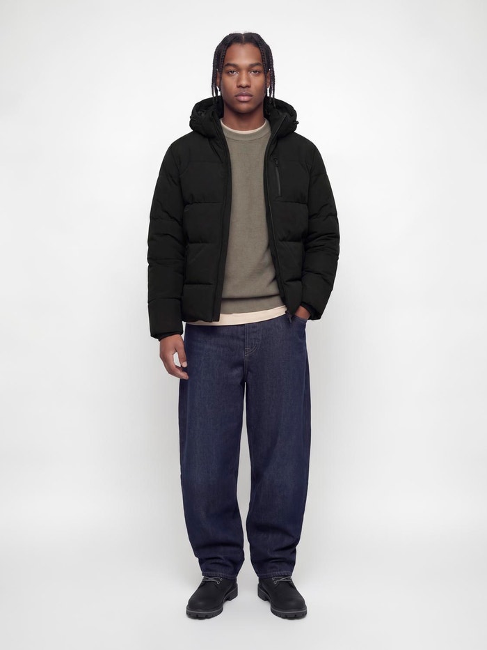 Jones Tile Adjustable hood Puffer jacket | Black | Jack & Jones®