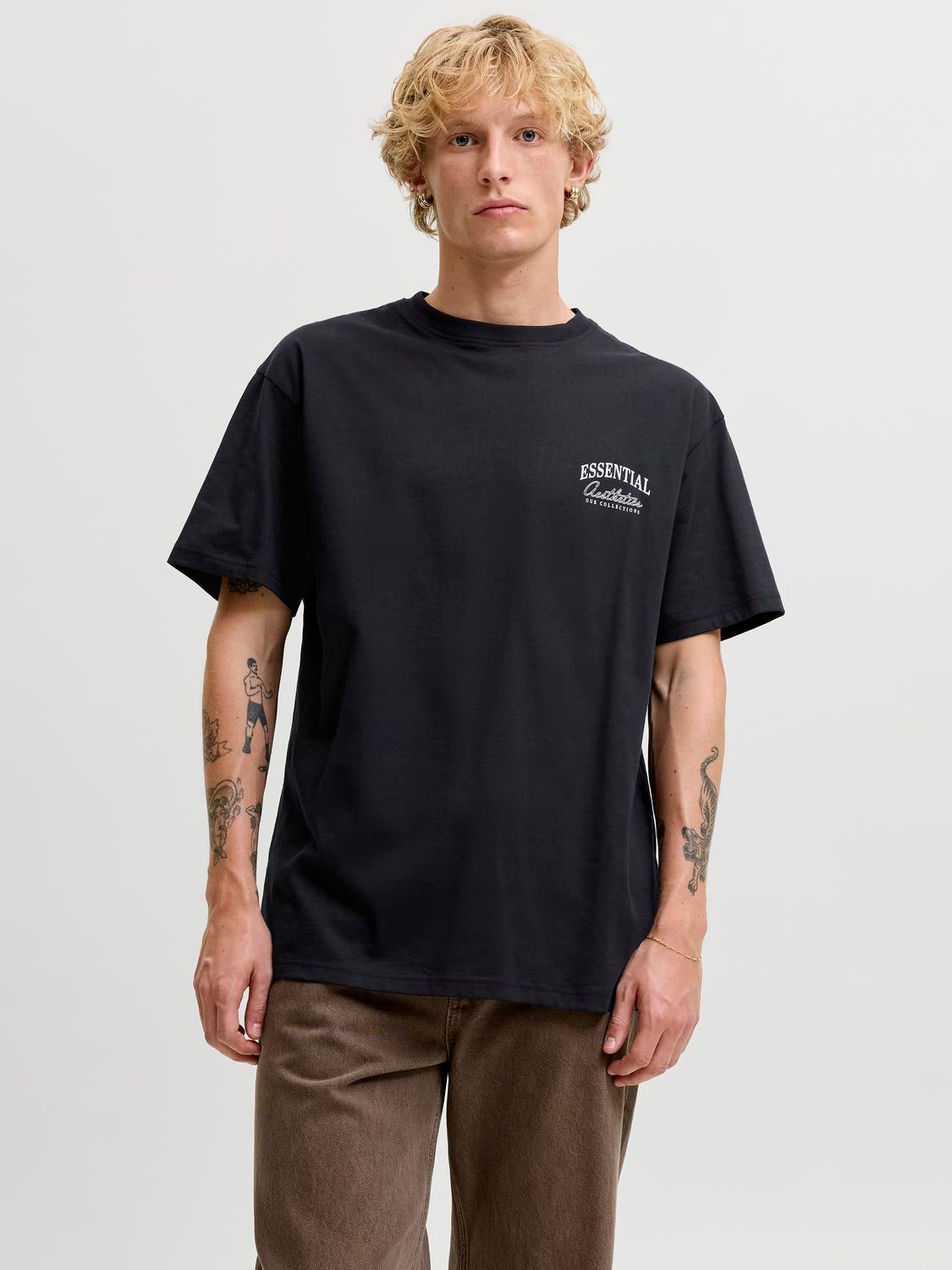 Relaxed Fit Round neck Set sleeves T-shirt | Jack & Jones