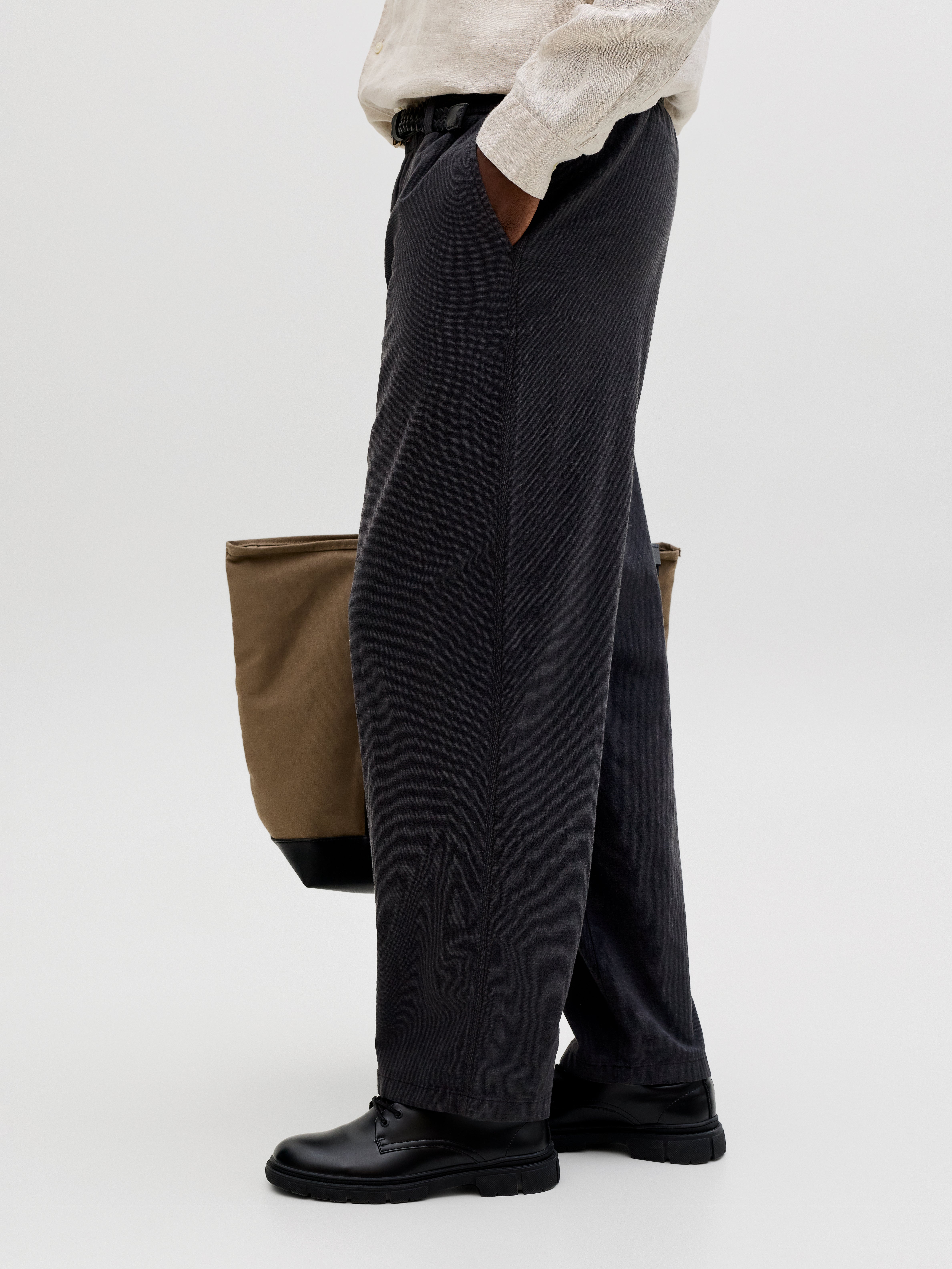 Linen-blend Barrel Fit Pants | Jack & Jones